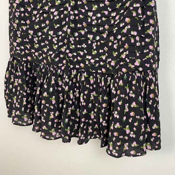 Tanya Taylor Pansy Floral Puff-Sleeve Flounce Mini Dress - Picture 8 of 12